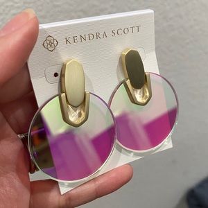 NWT Kendra Scott Didi Dichroic & Gold Earrings